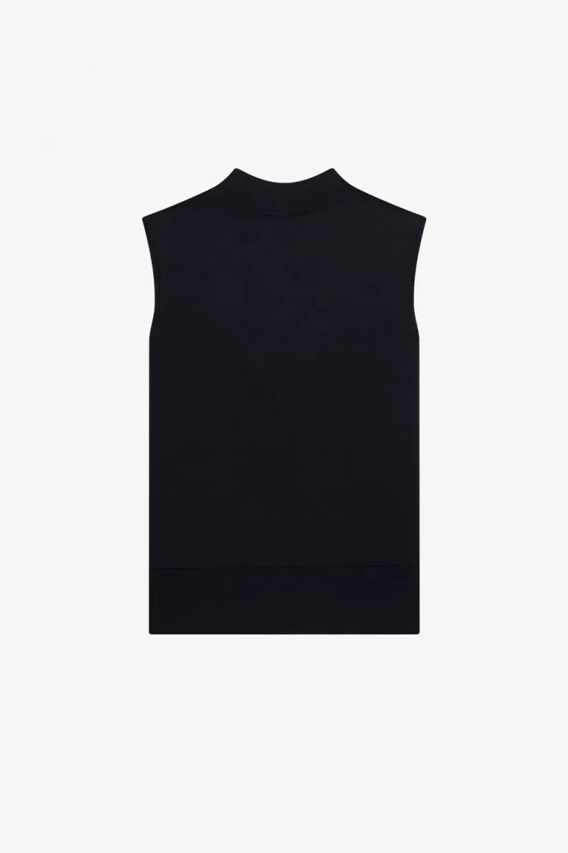 fred perry canotta da uomo in maglia con scollo a v e punta blu navy