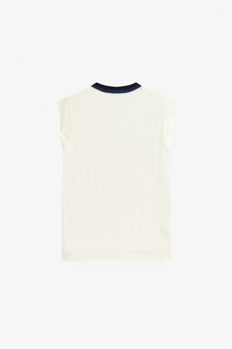 fred perry canotta da uomo in maglia con scollo a v beige