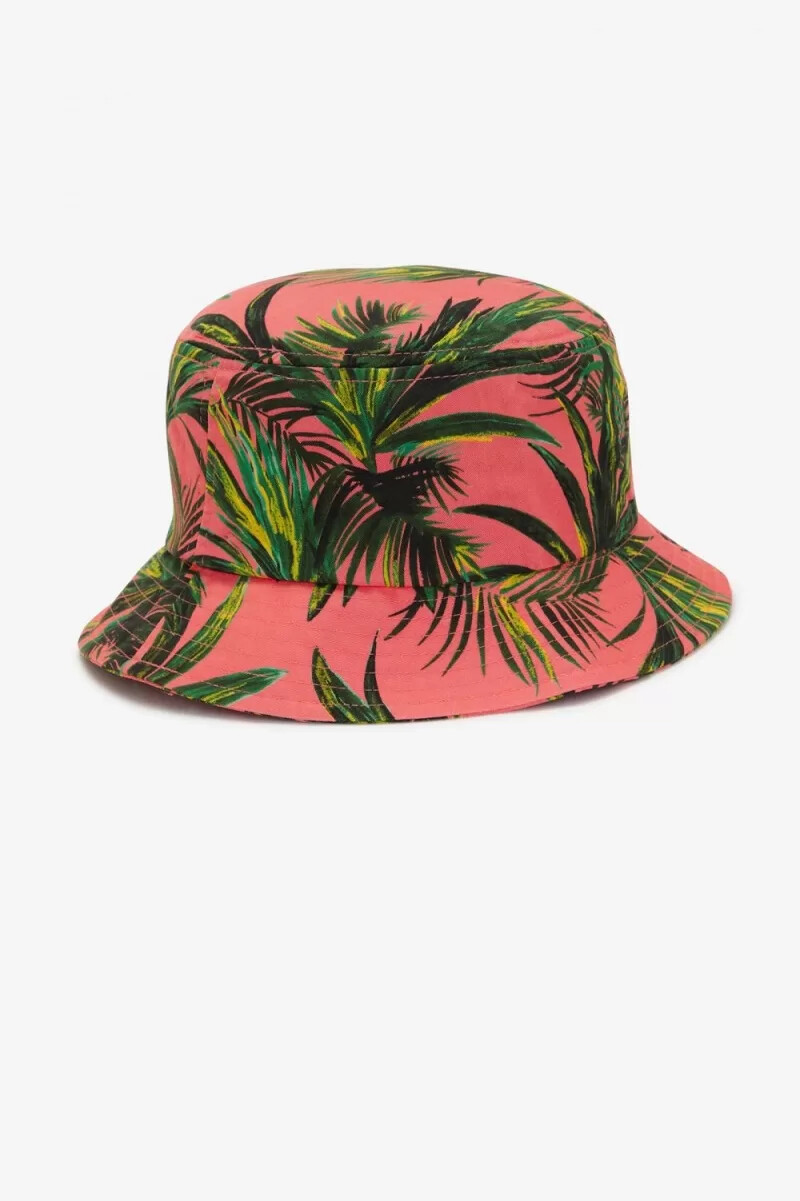 cappelli da donna fred perry palm print bucket coral heat