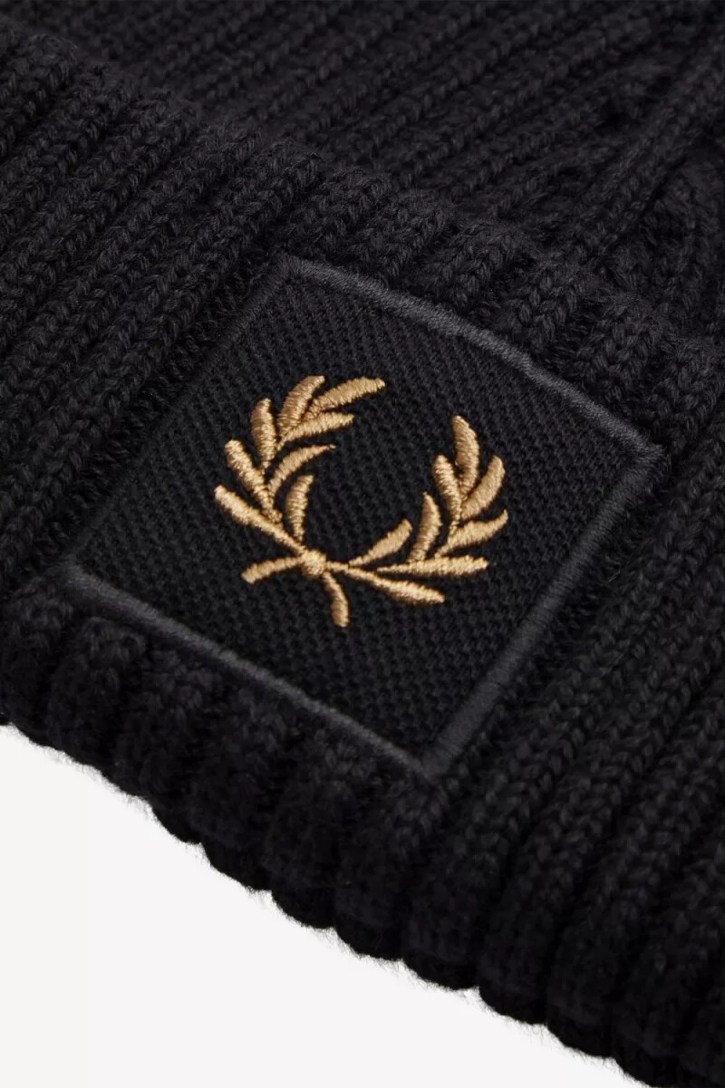 cappellini da uomo fred perry cotton rib neri e verdi