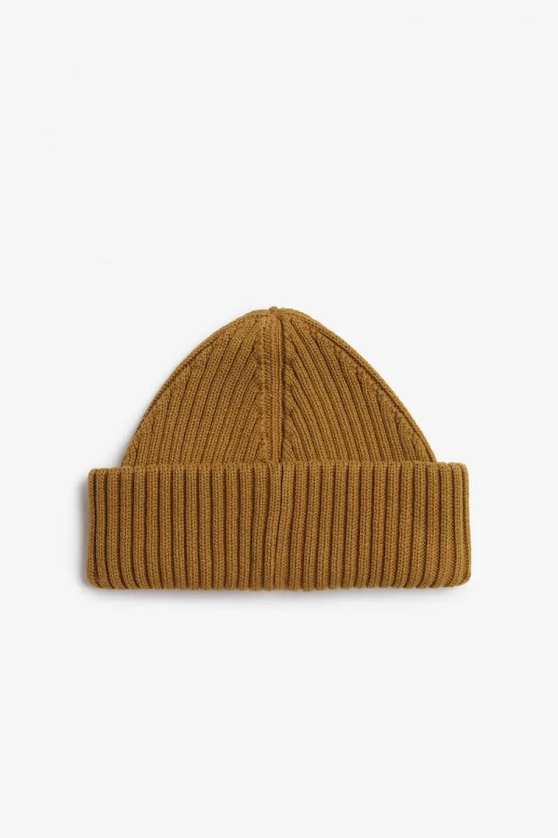 cappellini da uomo a coste con toppa firmata fred perry caffè scuro e nero