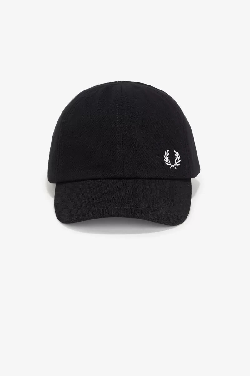 cappellini da uomo fred perry classic pique neri e bianchi come la neve