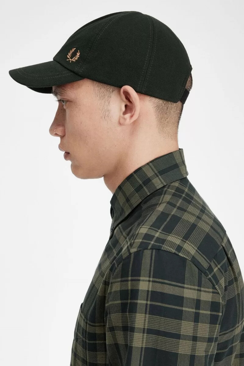 cappellini da uomo fred perry classic pique night green light rust