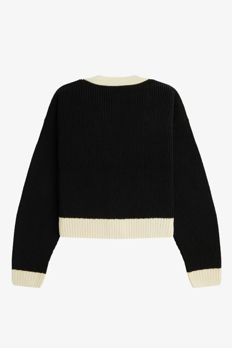 cardigan da donna con bottoni fred perry nero