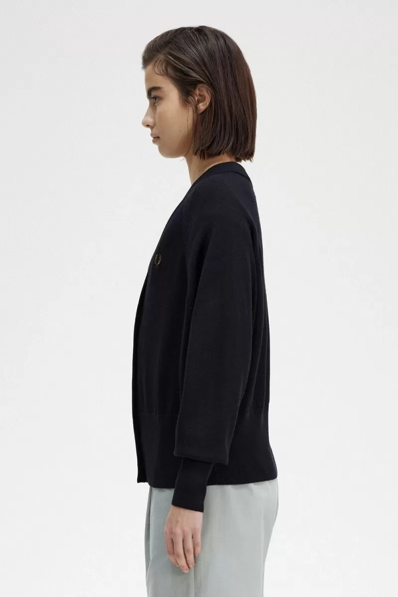 cardigan da donna con scollo a v fred perry blu navy