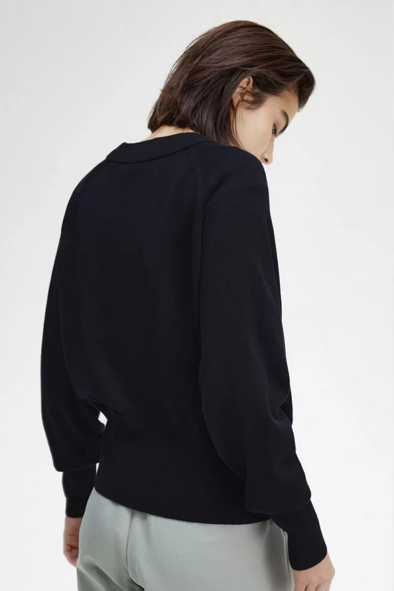 cardigan da donna con scollo a v fred perry blu navy