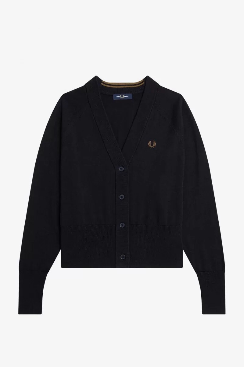 cardigan da donna con scollo a v fred perry blu navy