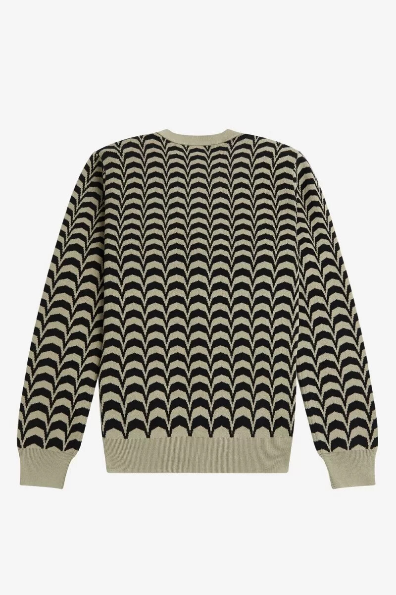 cardigan da uomo in jacquard fred perry grigio caldo