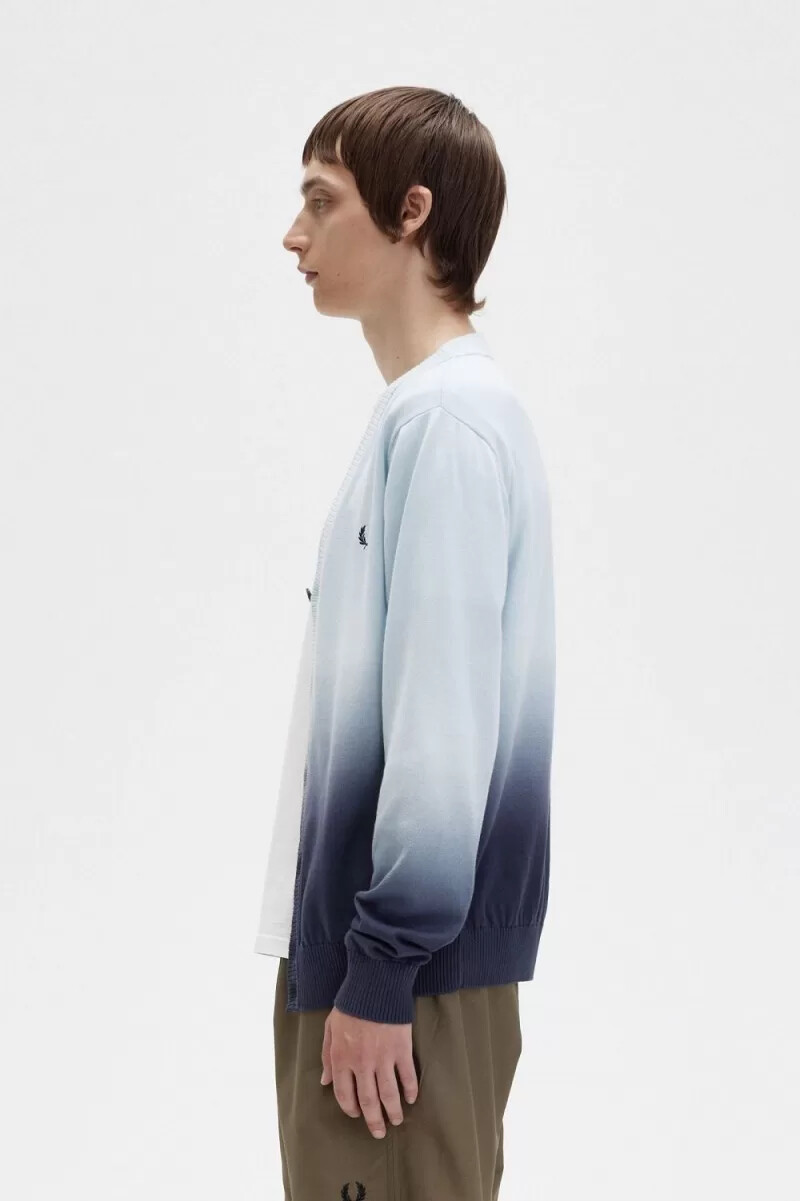 cardigan fred perry ombre da uomo colore acqua chiaro