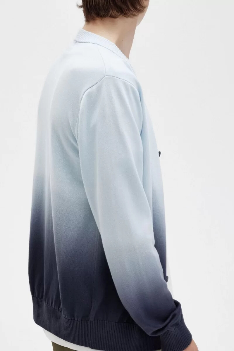 cardigan fred perry ombre da uomo colore acqua chiaro
