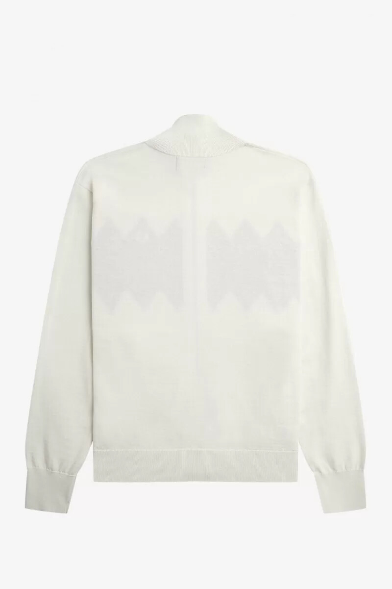 cardigan da uomo fred perry diamond intarsia bianco neve