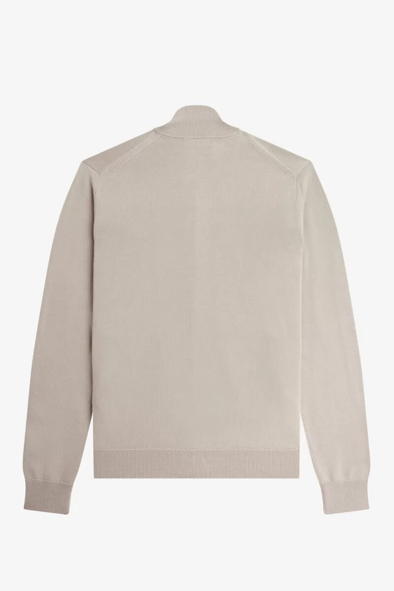 cardigan da uomo con zip fred perry color avena scuro