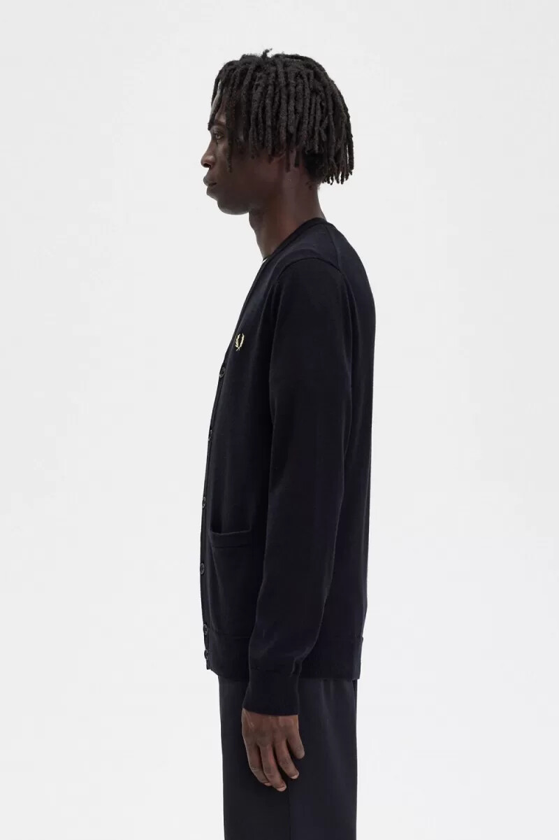 cardigan classico da uomo fred perry nero