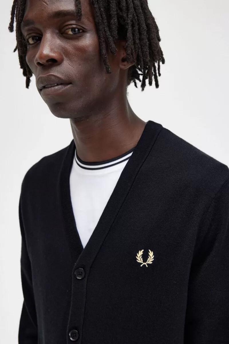 cardigan classico da uomo fred perry nero