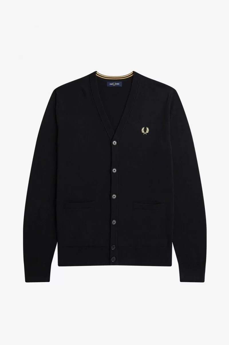 cardigan classico da uomo fred perry nero