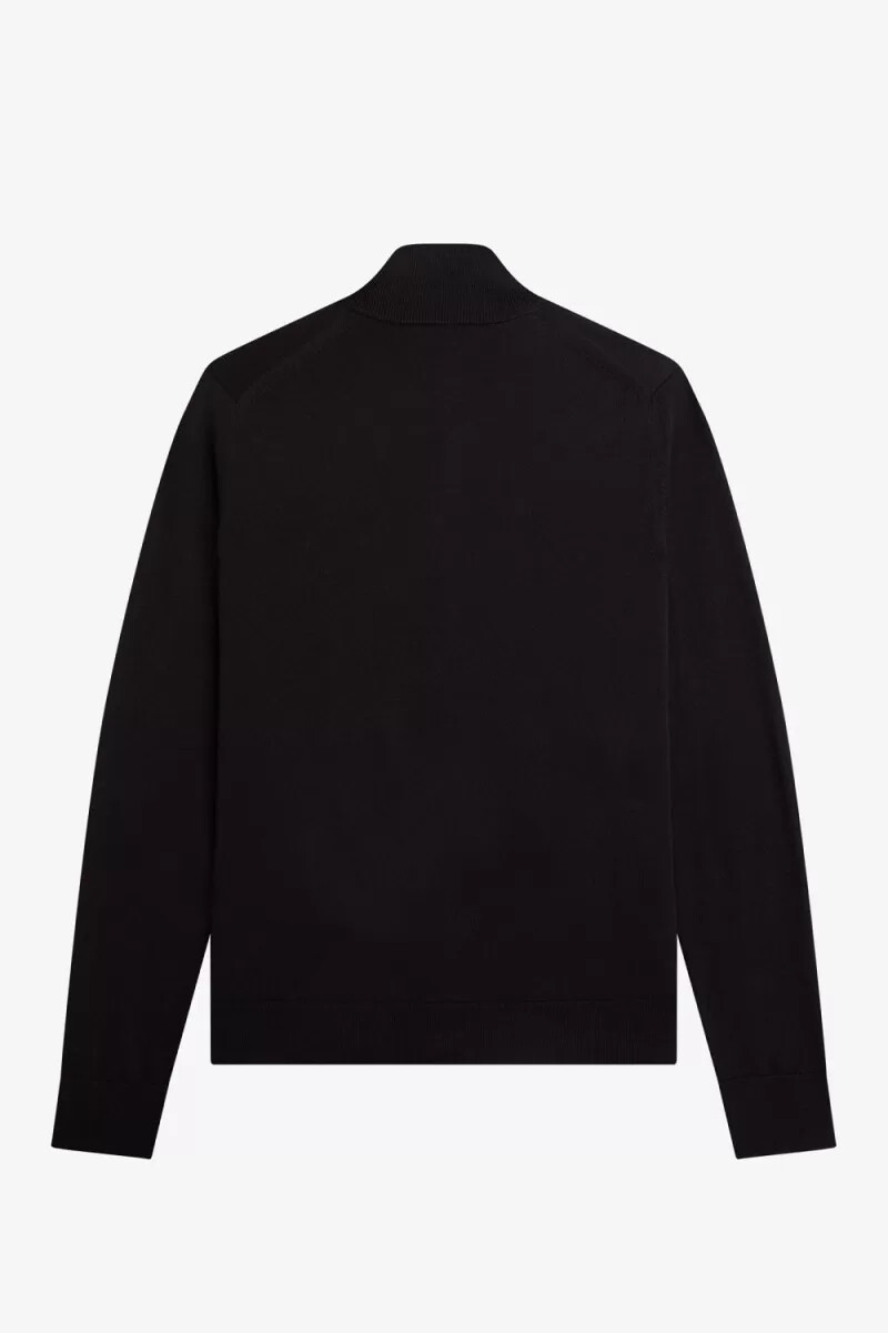 cardigan classico da uomo con zip fred perry nero