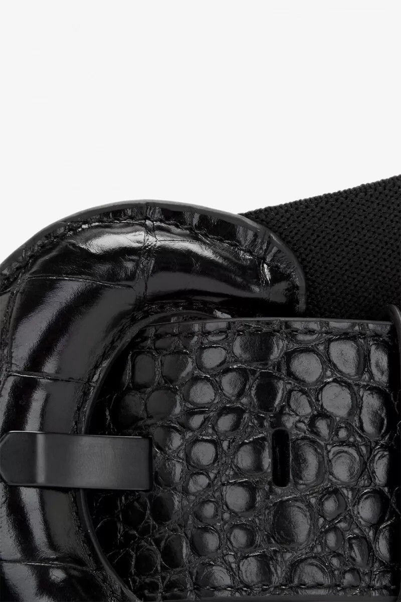 cinture da donna in pelle elasticizzata fred perry nere