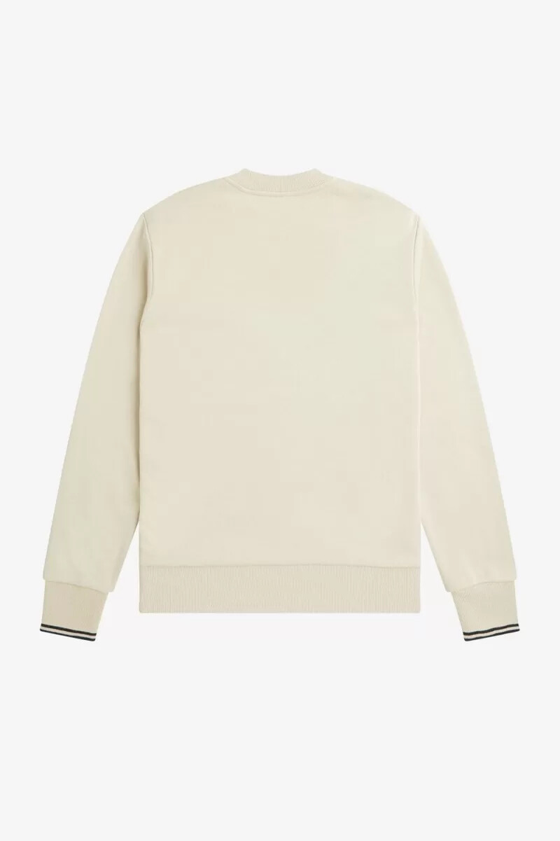 felpa girocollo da uomo fred perry color avena e nero