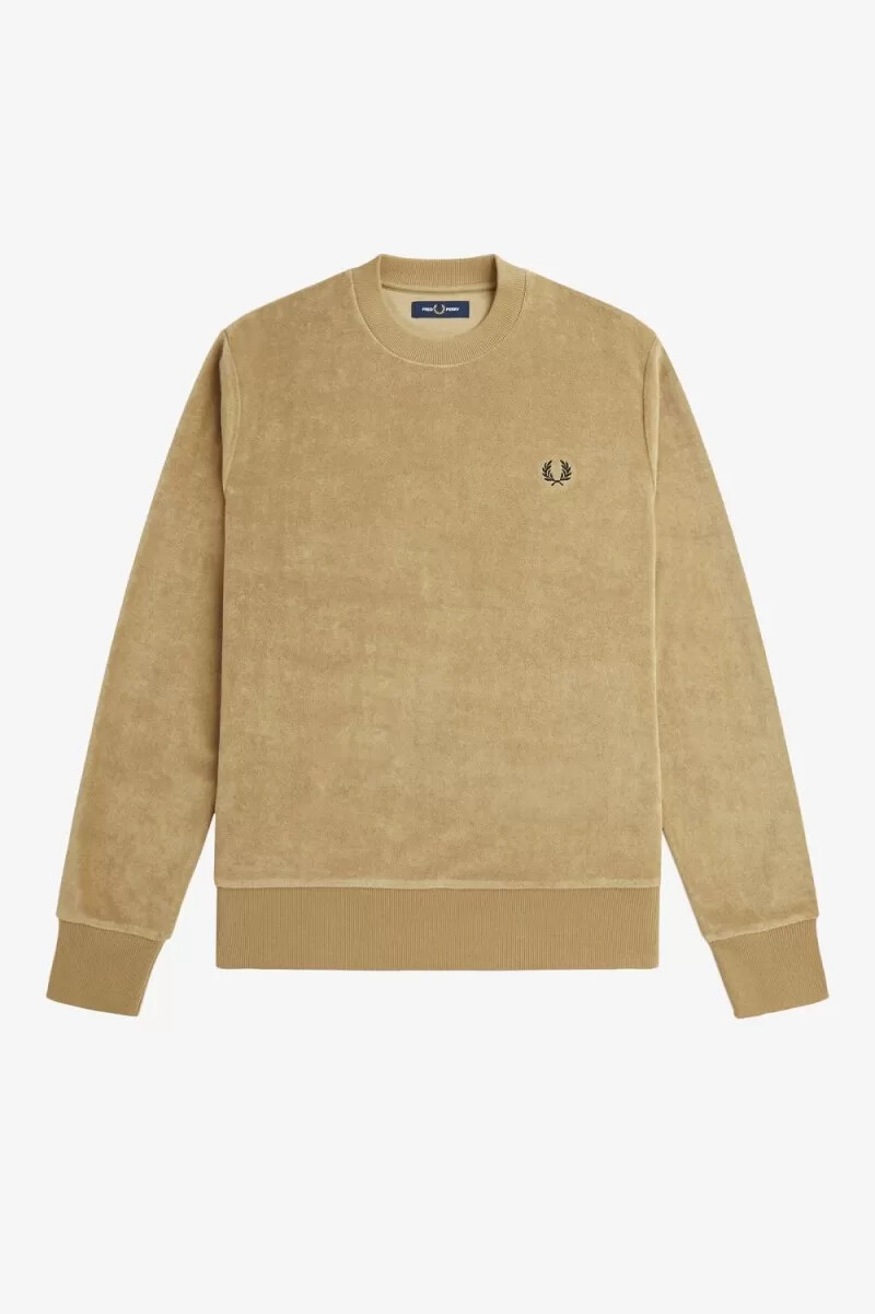 felpa girocollo da uomo fred perry toweling verde