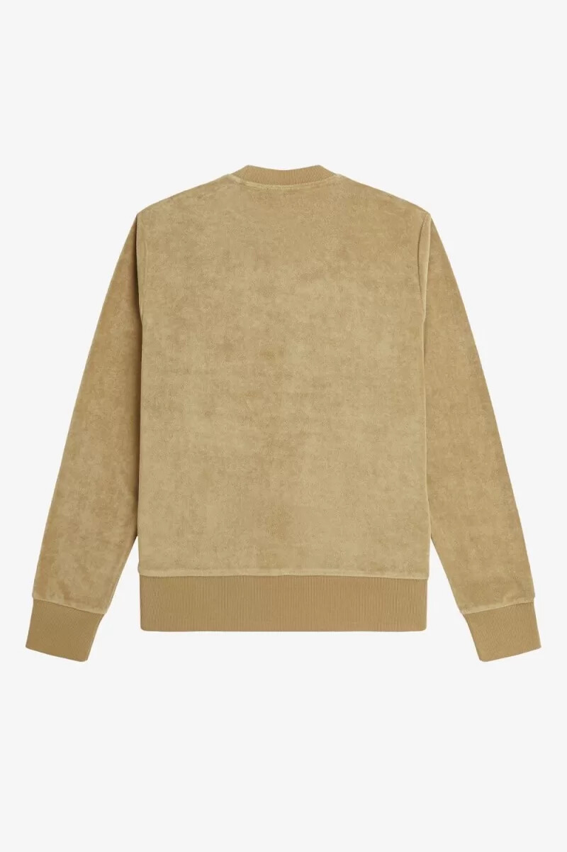 felpa girocollo da uomo fred perry toweling verde