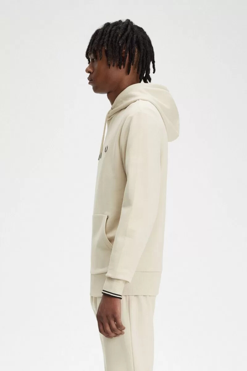 felpa con cappuccio fred perry tipped da uomo colore nero avena