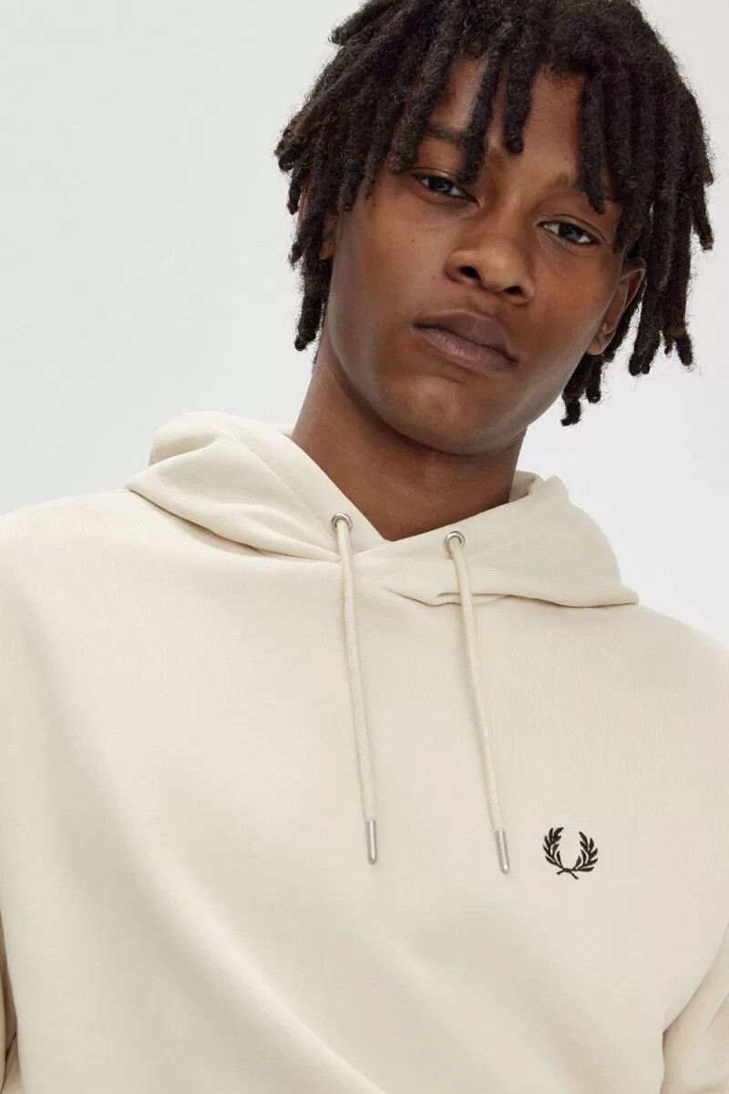 felpa con cappuccio fred perry tipped da uomo colore nero avena
