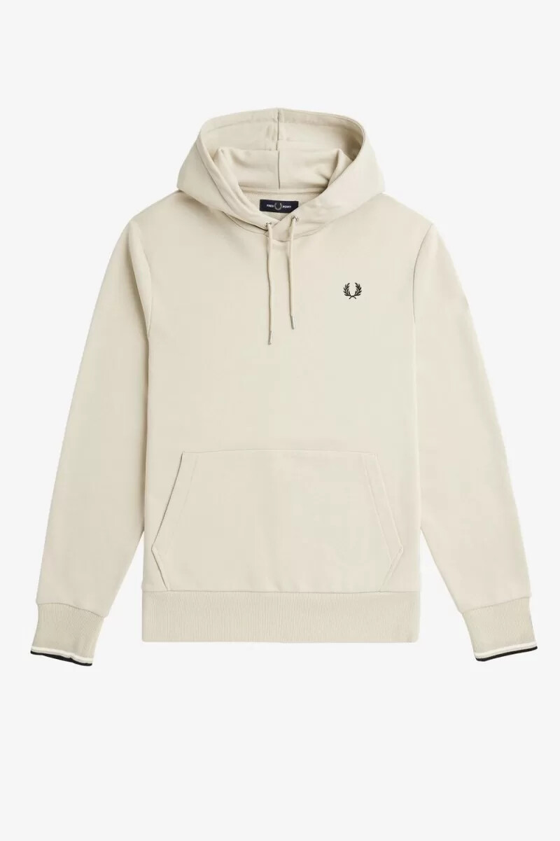 felpa con cappuccio fred perry tipped da uomo colore nero avena