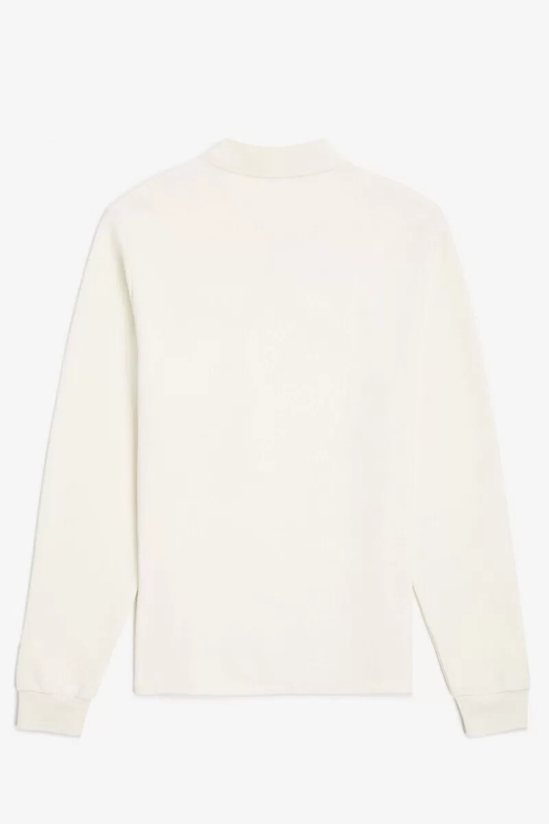 felpa da uomo fred perry a maniche lunghe con logo loopback beige