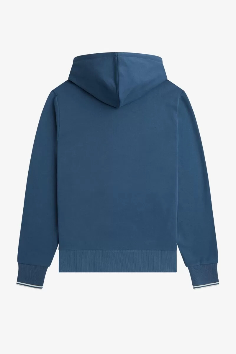 felpa con cappuccio fred perry tipped da uomo blu notte acquamarina