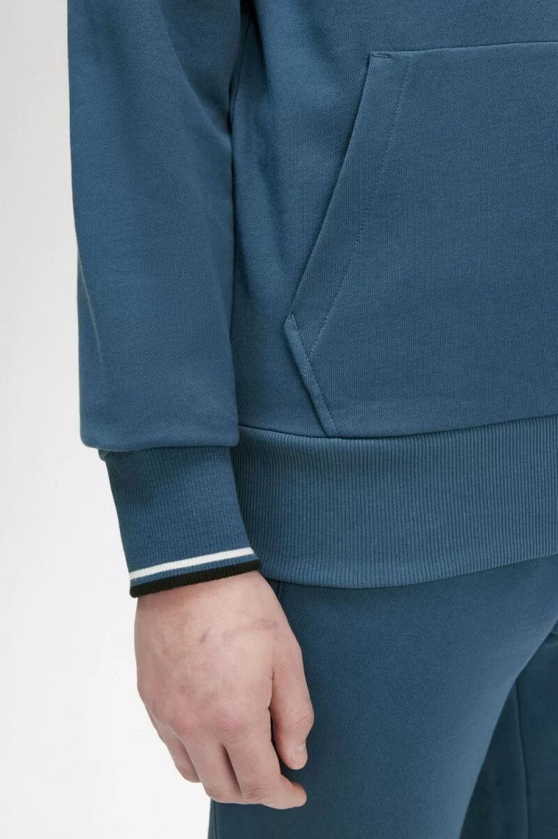 felpa con cappuccio fred perry tipped da uomo blu notte