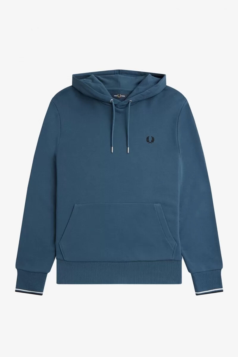 felpa con cappuccio fred perry tipped da uomo blu notte