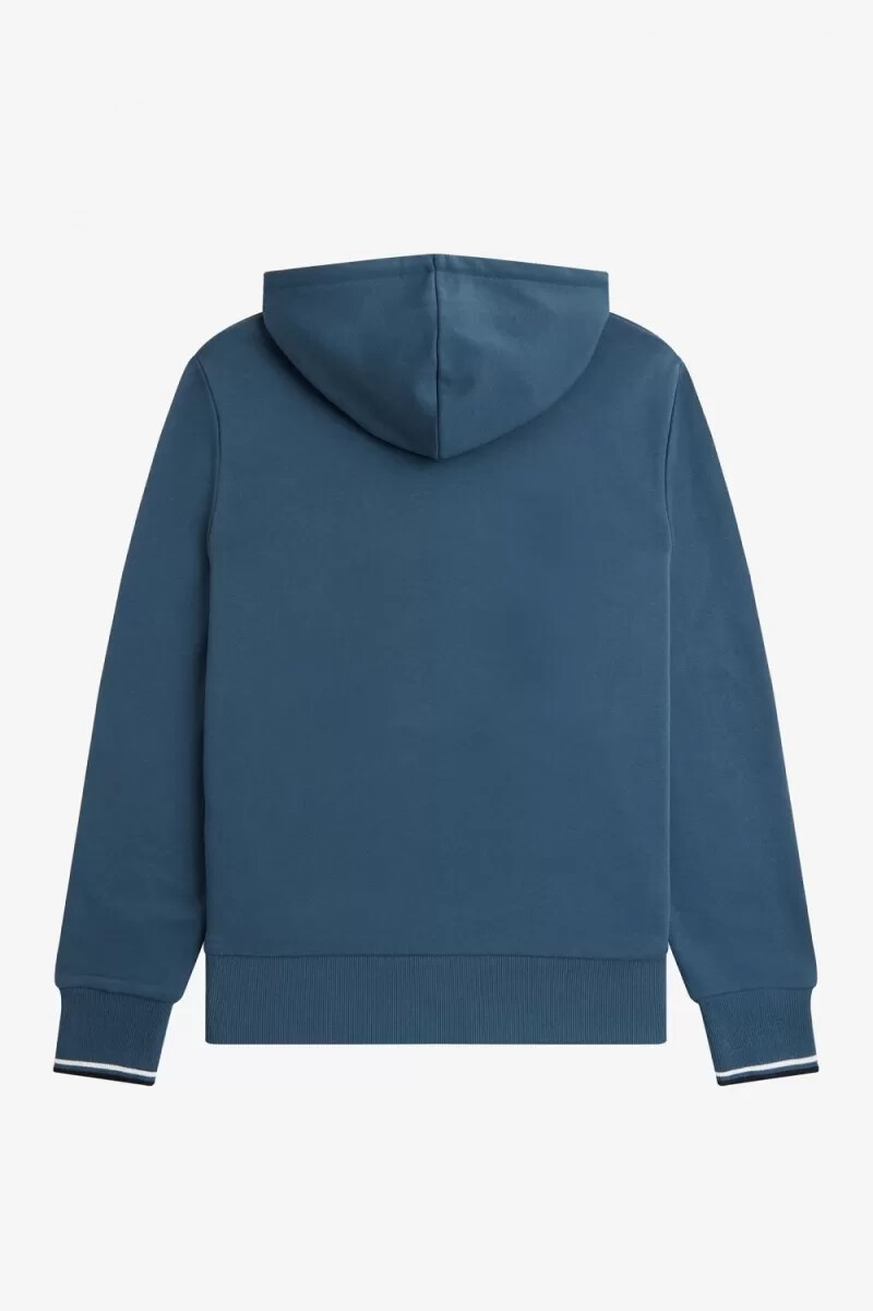 felpa con cappuccio fred perry tipped da uomo blu notte
