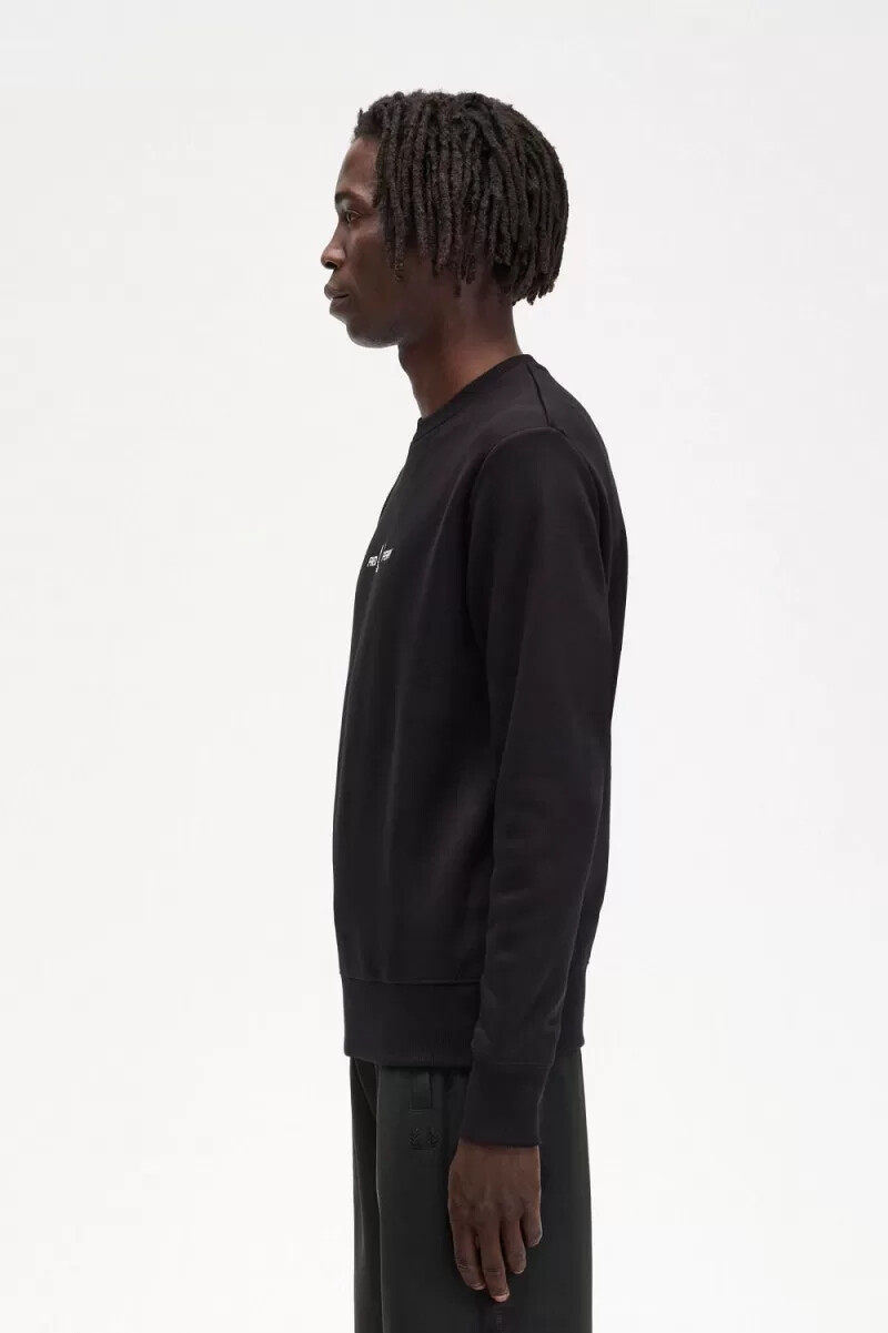 felpe da uomo ricamate fred perry nere