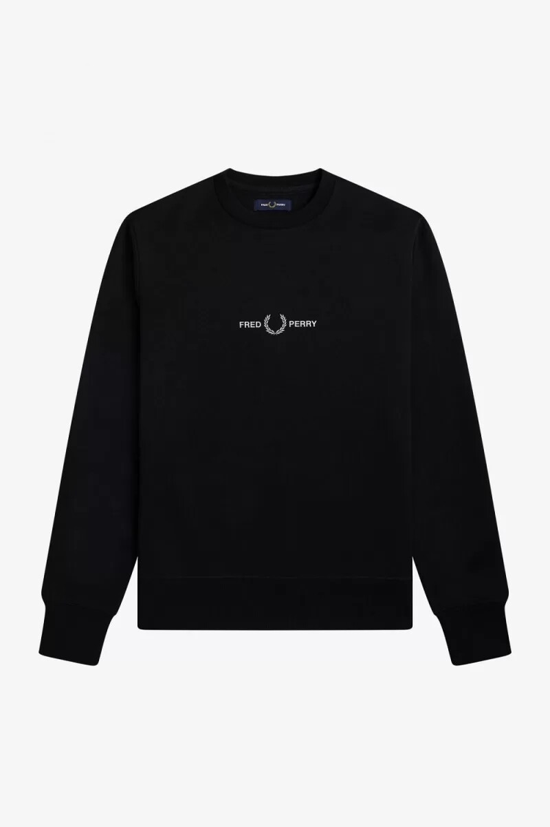 felpe da uomo ricamate fred perry nere