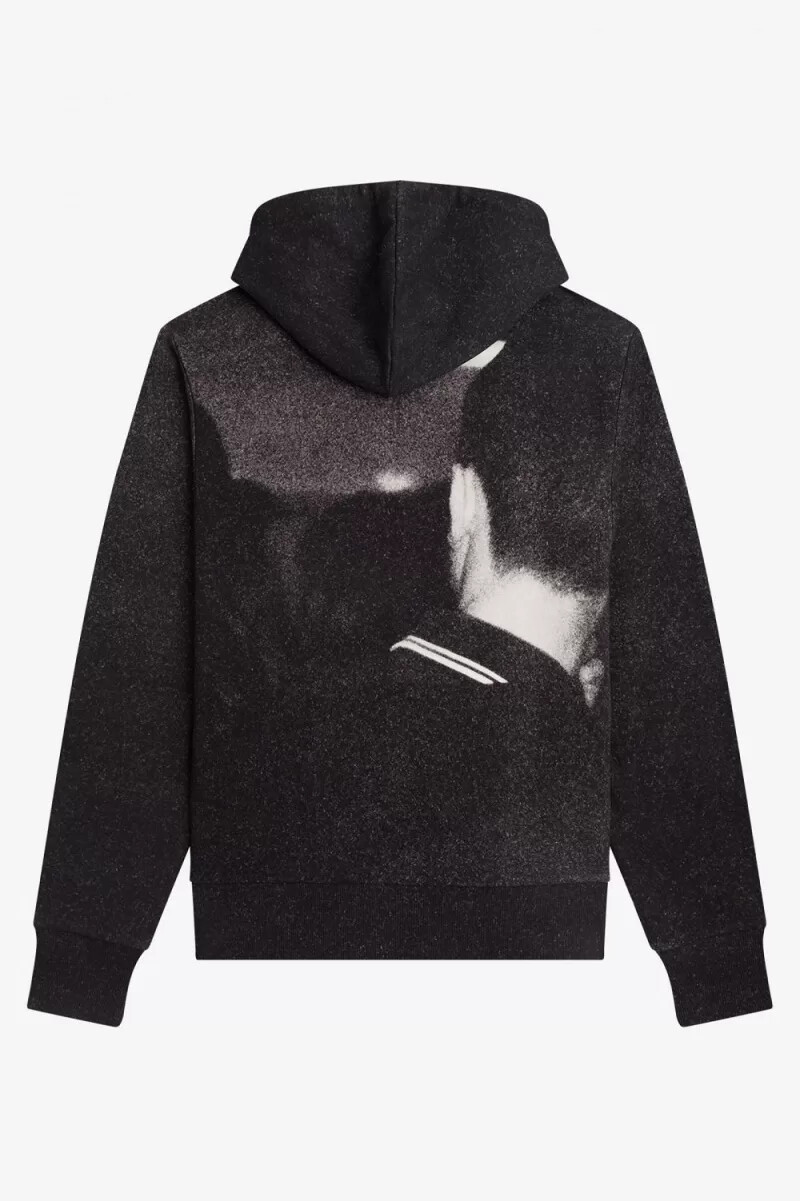 felpa con cappuccio da uomo fred perry rave graphic nera