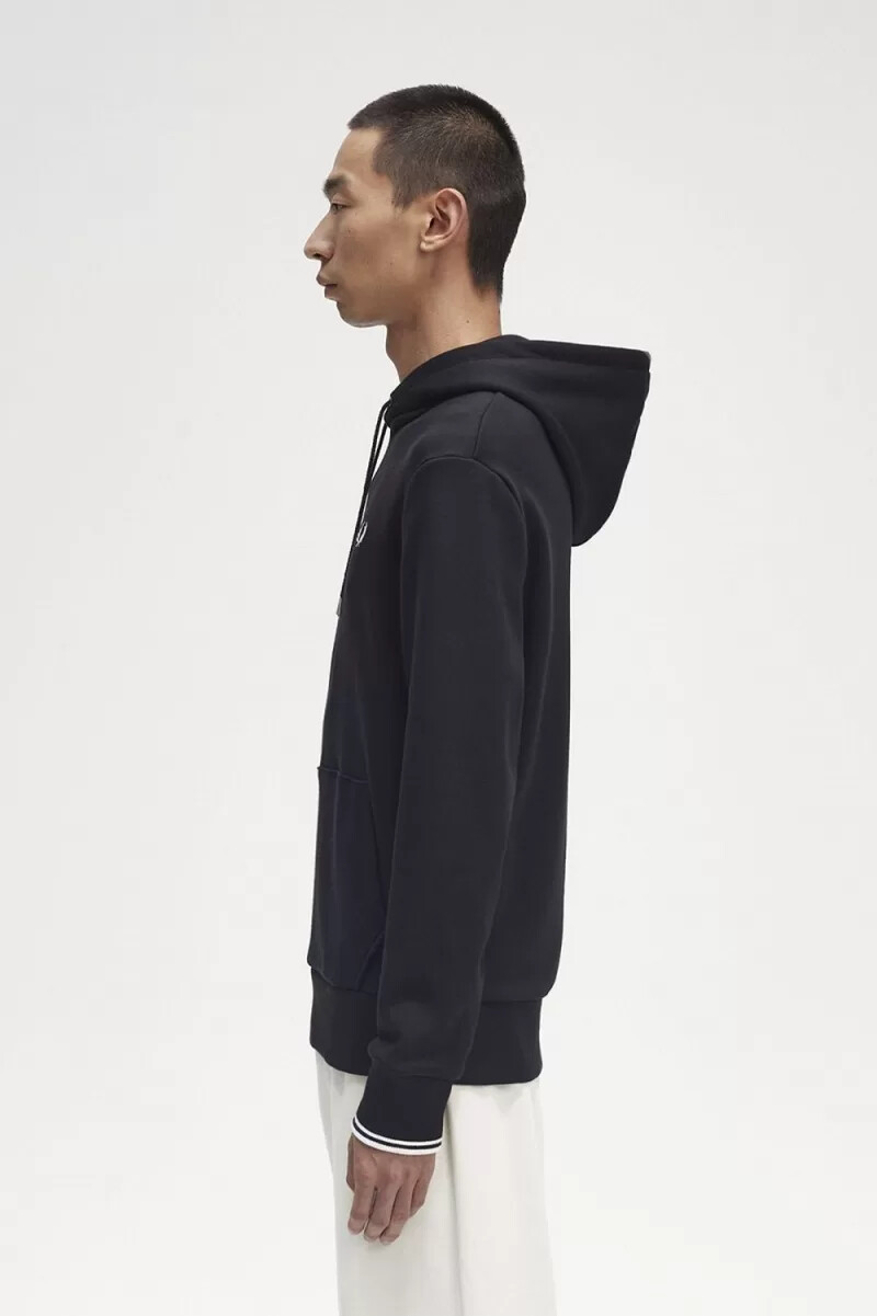 felpa con cappuccio fred perry tipped da uomo nera