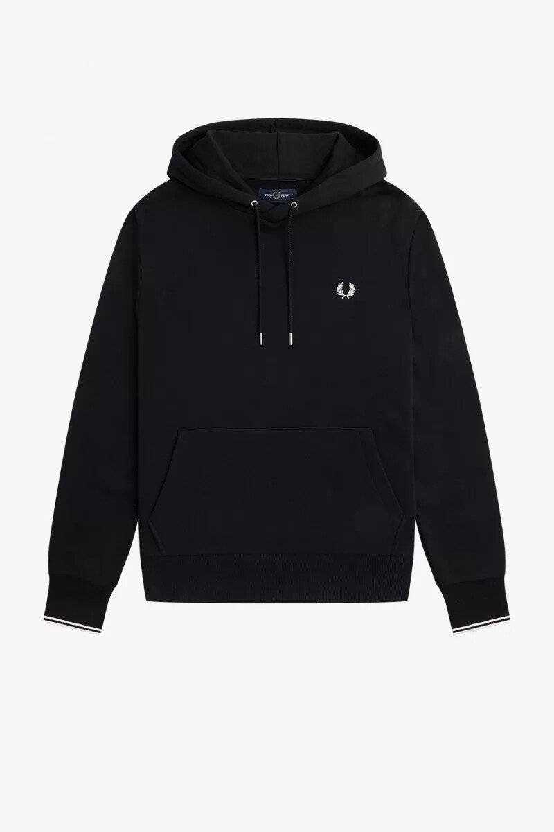 felpa con cappuccio fred perry tipped da uomo nera