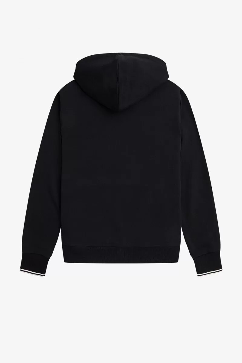 felpa con cappuccio fred perry tipped da uomo nera