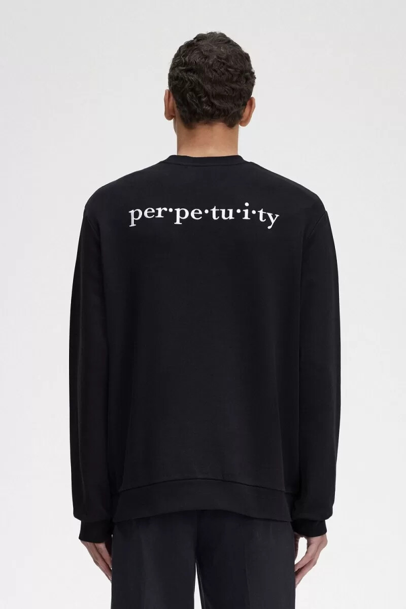 felpe da uomo ricamate fred perry nere