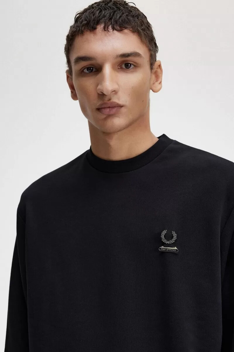 felpe da uomo ricamate fred perry nere