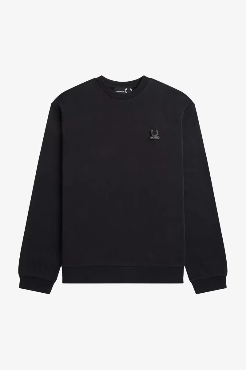 felpe da uomo ricamate fred perry nere