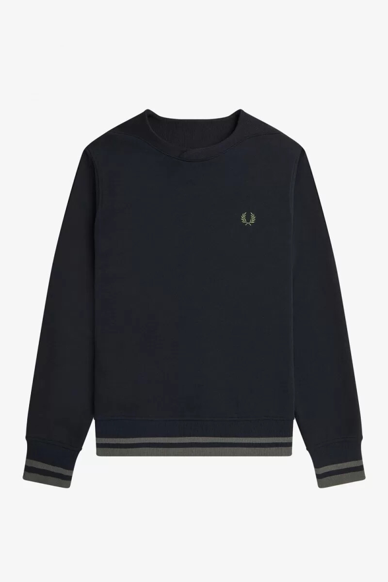felpa da uomo fred perry con dettaglio a coste nera