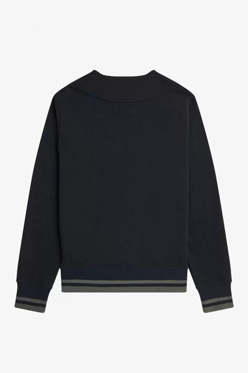 felpa da uomo fred perry con dettaglio a coste nera