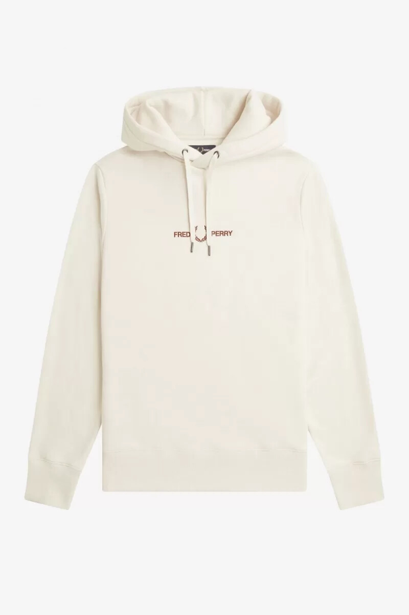 felpe con cappuccio ricamate da uomo fred perry beige