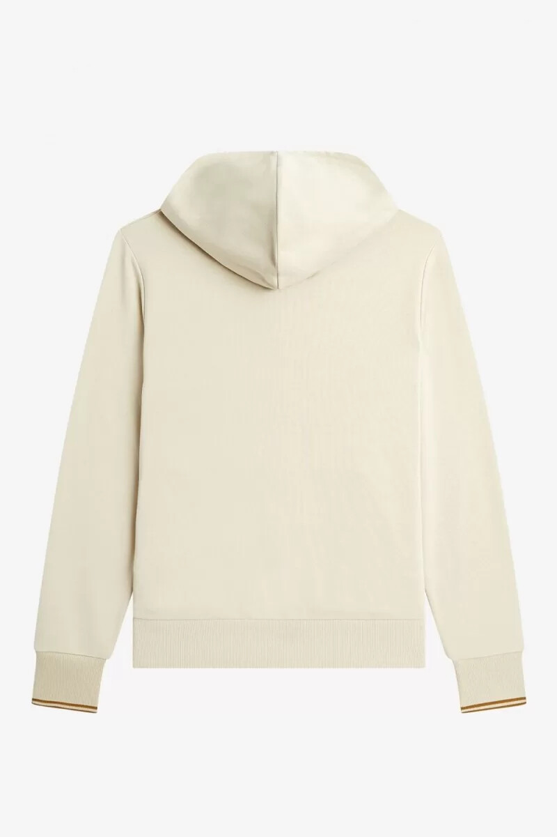 felpa con cappuccio e tipped da uomo fred perry color avena
