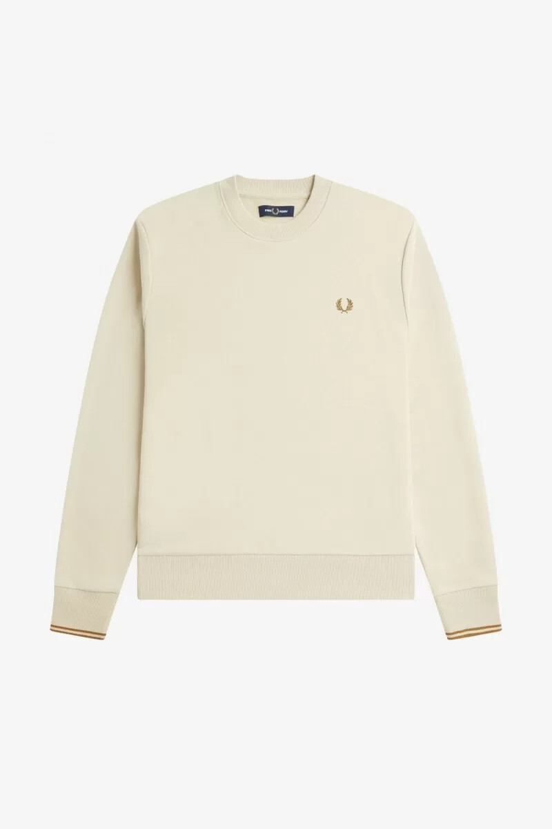 felpa girocollo da uomo fred perry color avena