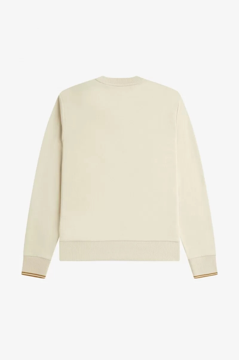 felpa girocollo da uomo fred perry color avena
