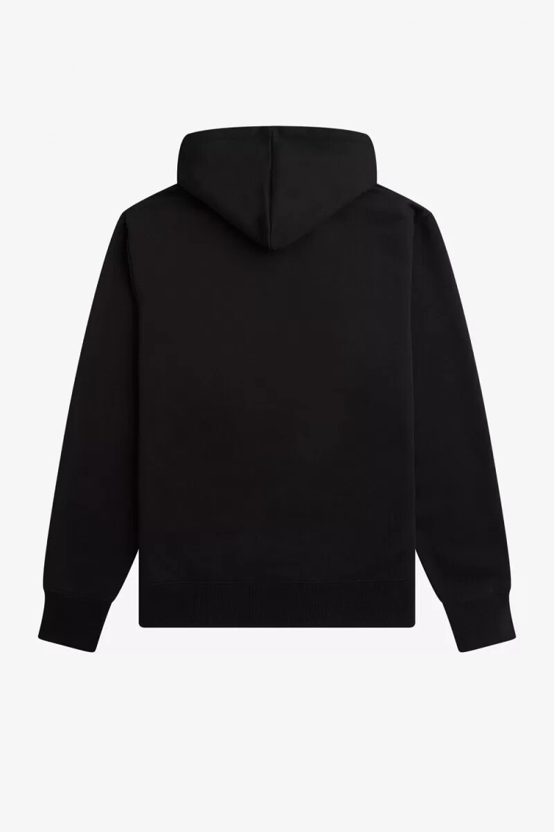 felpa con cappuccio ricamata fred perry da uomo nera