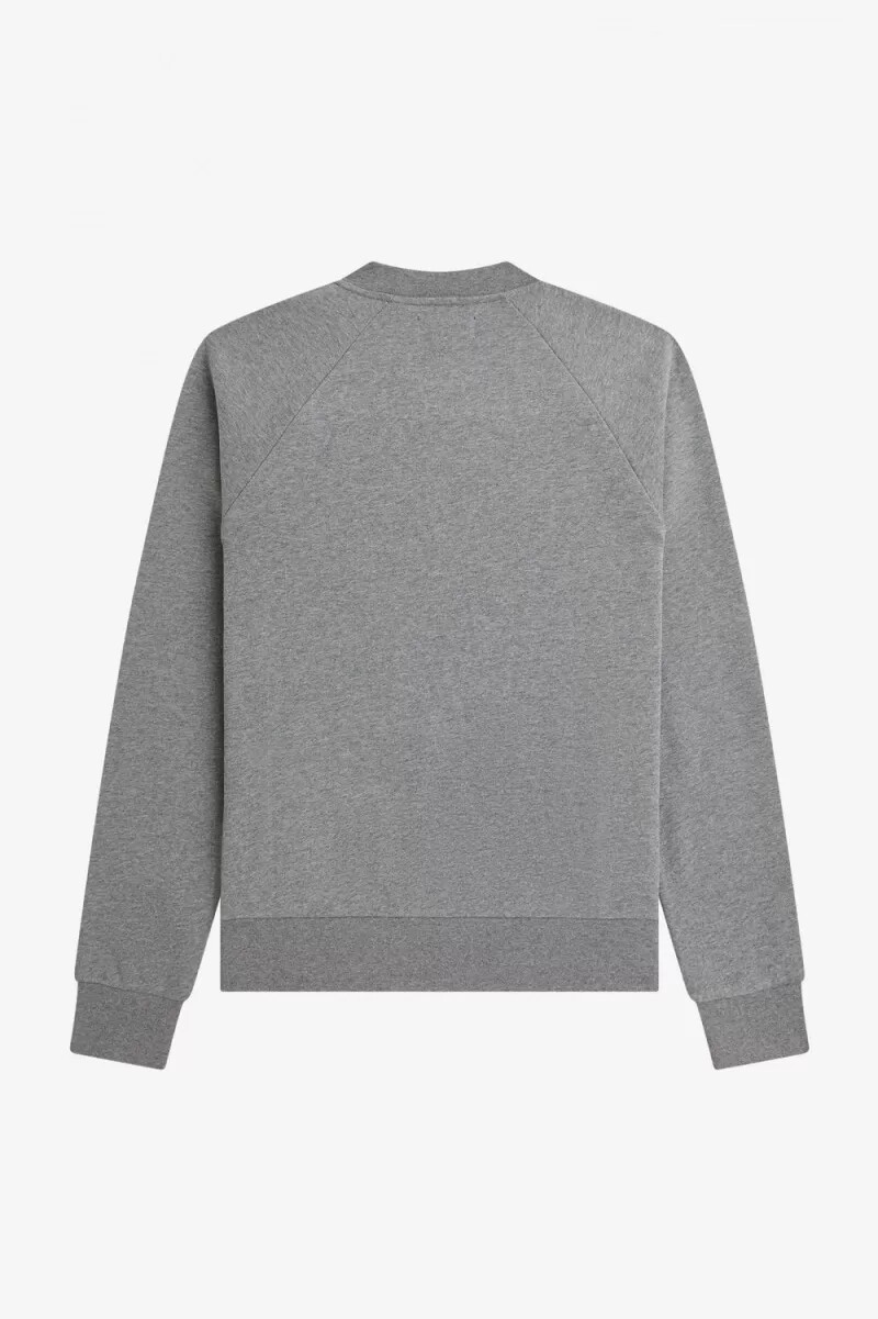 felpe da uomo ricamate fred perry grigio marl ash blu nero