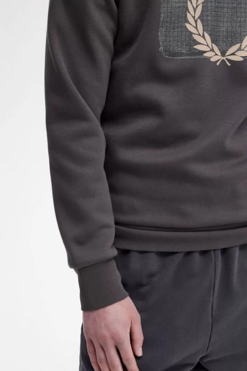 felpa da uomo fred perry layered graphic color canna di fucile